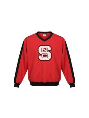 Knights Apparel NC State Red & Black V-Neck Pullover Sweatshirt Large